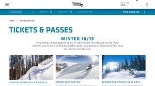 
                            3. Winter Park Season Passes & Lift Tickets - Winter Park Resort