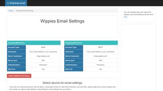 
                            6. Wippies Email Settings | wippies.com SMTP, IMAP & POP ... - Wippies Webmail Sign In