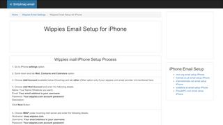 
                            8. Wippies Email Setup - iPhone | wippies.com | SmtpImap - Wippies Webmail Sign In