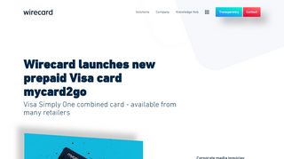 
                            4. Wirecard launches new prepaid Visa card mycard2go | Wirecard - Mywirecard 2go Visa Portal