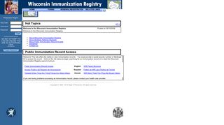 
                            1. Wisconsin Immunization Registry .. [Portal Main Page] - Wisconsin Immunization Registry Portal