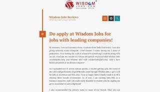 
                            7. Wisdom Jobs Reviews - Wisdom Job Portal Review