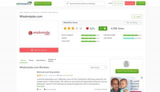 
                            3. WISDOMJOBS.COM - Reviews | online | Ratings | Free - MouthShut.com - Wisdom Job Portal Review