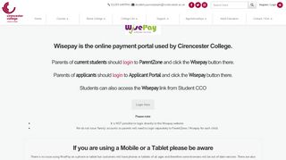 
                            3. Wisepay Payment Portal | Cirencester College - Cirencester College Portal