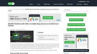 
                            7. Wishfin Now an Offical Partner of CIBIL - Check Credit Score ... - Wishfin Portal