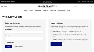 
                            2. Wishlist Login - Allen Edmonds - Allen Edmonds Portal