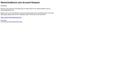 WolverineDirect.com Account Request - Wolverine World Wide