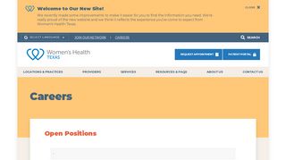 
                            5. Women's Health Texas Available Positions - Womens Health Texas - Ifwh Patient Portal