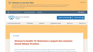 
                            4. Women's Health TX Welcomes Largest San Antonio-Based ObGyn ... - Ifwh Patient Portal