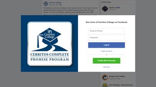 Wondering how to get a student e-mail... - Cerritos College ... - Cerritos Falcon Card Portal