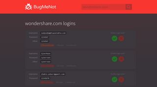 
                            8. wondershare.com passwords - BugMeNot - Dr Fone Free Login