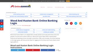 
Wood and Huston Bank Online Banking Login ...  
