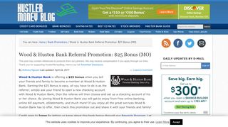 
Wood & Huston Bank Referral Promotion: $25 Bonus (MO)  
