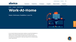 Work-at-home, remote jobs and careers  Alorica