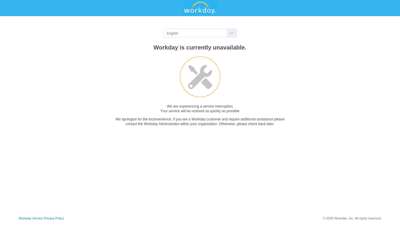Workday is currently unavailable.
