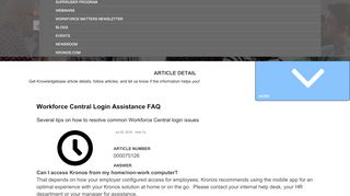 
                            4. Workforce Central Login Assistance FAQ - Kronos Community - Kronos Community Portal