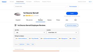 
Working at 1st Source Servall: Employee Reviews | Indeed.com  
