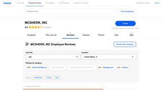 
Working at MCSHERR, INC: Employee Reviews | Indeed.com
