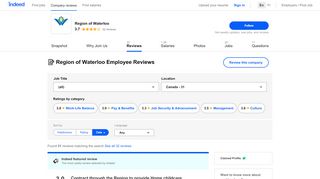 
                            5. Working at Region of Waterloo: Employee Reviews | Indeed.com - Region Of Waterloo Employee Portal