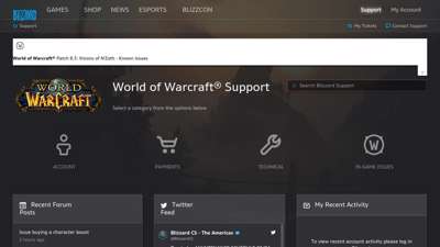 World of Warcraft® - Blizzard Support