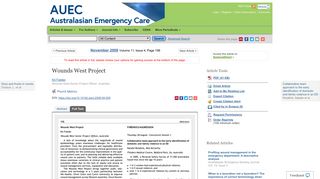 
                            6. Wounds West Project - Australasian Emergency Nursing Journal - Woundswest Sign Up