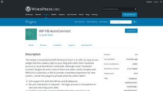 
WP Social AutoConnect – WordPress plugin | WordPress.org  
