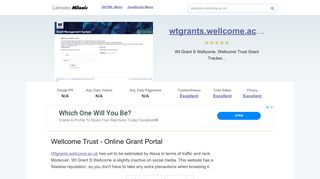 
                            6. Wtgrants.wellcome.ac.uk website. Wellcome Trust - Online ... - Wellcome Trust Online Grant Portal Portal