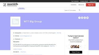 
                            6. WTT Big Group - Overview, News & Competitors | ZoomInfo.com - Wtt Big Group Portal