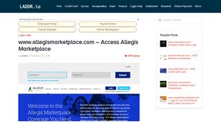 www.allegismarketplace.com - Access Allegis Marketplace ... - Allegis Marketplace Login