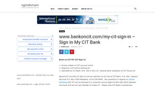 
                            7. www.bankoncit.com/my-cit-sign-in – Sign In My CIT Bank ... - Bankoncit Portal