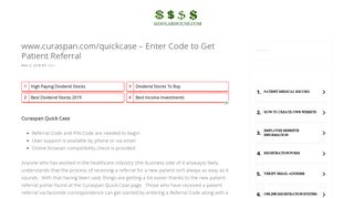
                            6. www.curaspan.com/quickcase - Enter Code to Get Patient ... - Curaspan Quick Case Login