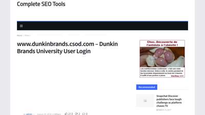 www.dunkinbrands.csod.com - Dunkin Brands University User ...