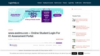 
                            5. www.eadms.com - Online Student Login For IO Assessment ...