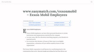 
                            7. www.easymatch.com/exxonmobil - Exxon Mobil Employees - Exxonmobil Easymatch Login