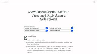 
                            4. www.eawardcenter.com - View and Pick Award Selections ... - Eawardcenter Com Login