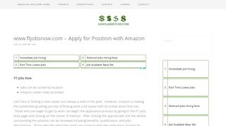 
www.ftjobsnow.com - Apply for Position with Amazon ...
