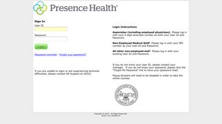 
                            7. www.healthstream.com/hlc/presencehealth - Presence Health Portal