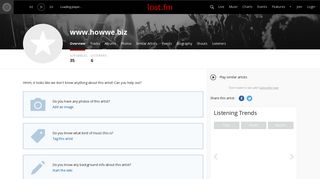 
                            3. www.howwe.biz music, videos, stats, and photos | Last.fm - Howwe Biz Sign Up