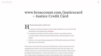 www.hrsaccount.com/justicecard - Justice Credit Card
