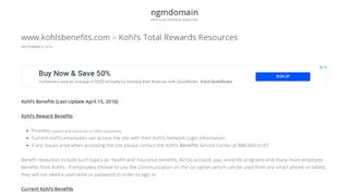 
www.kohlsbenefits.com – Kohl's Total Rewards Resources ...
