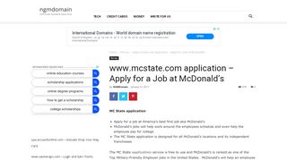 
                            2. www.mcstate.com application – Apply for a Job at McDonald's ... - Mcstate Com Portal