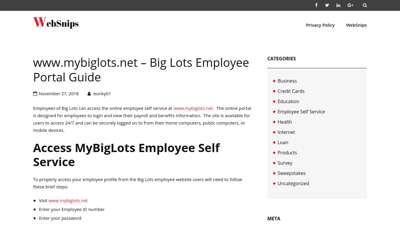 www.mybiglots.net - Big Lots Employee Portal Guide