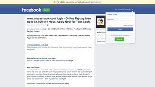 
www.mycashnow.com login - Online Payday loan up to ...  
