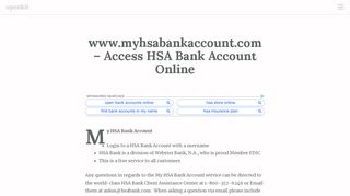 
                            4. www.myhsabankaccount.com - Access HSA Bank Account ... - Myhsabankaccount Login