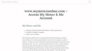 
                            7. www.mymeterandme.com - HowTo Log in Online - Mymeterandme Portal