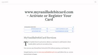 
                            5. www.myvanilladebitcard.com – Activate or Register Your Card ... - Www Myvanilladebitcard Com Login