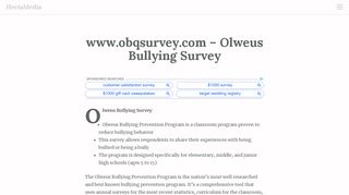 
                            8. www.obqsurvey.com - Olweus Bullying Survey - HectaMedia - Obqsurvey Login