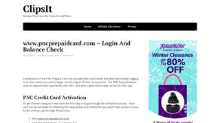 
                            7. www.pncprepaidcard.com - Login And Balance Check - Clipsit - Pncpaycard Login