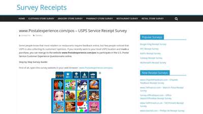 www.Postalexperience.com/pos - USPS Service Receipt Survey ...