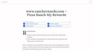 
                            7. www.ranchrewards.com - Pizza Ranch My Rewards | openkit